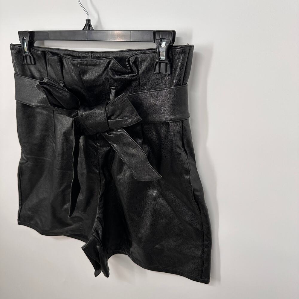 COMMANDO NWT Faux Leather Paperbag Shorts in Black // XS - Picture 5 of 10
